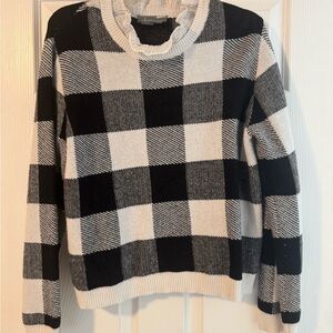 Anthropology Black and White Checkered Women's Sweater